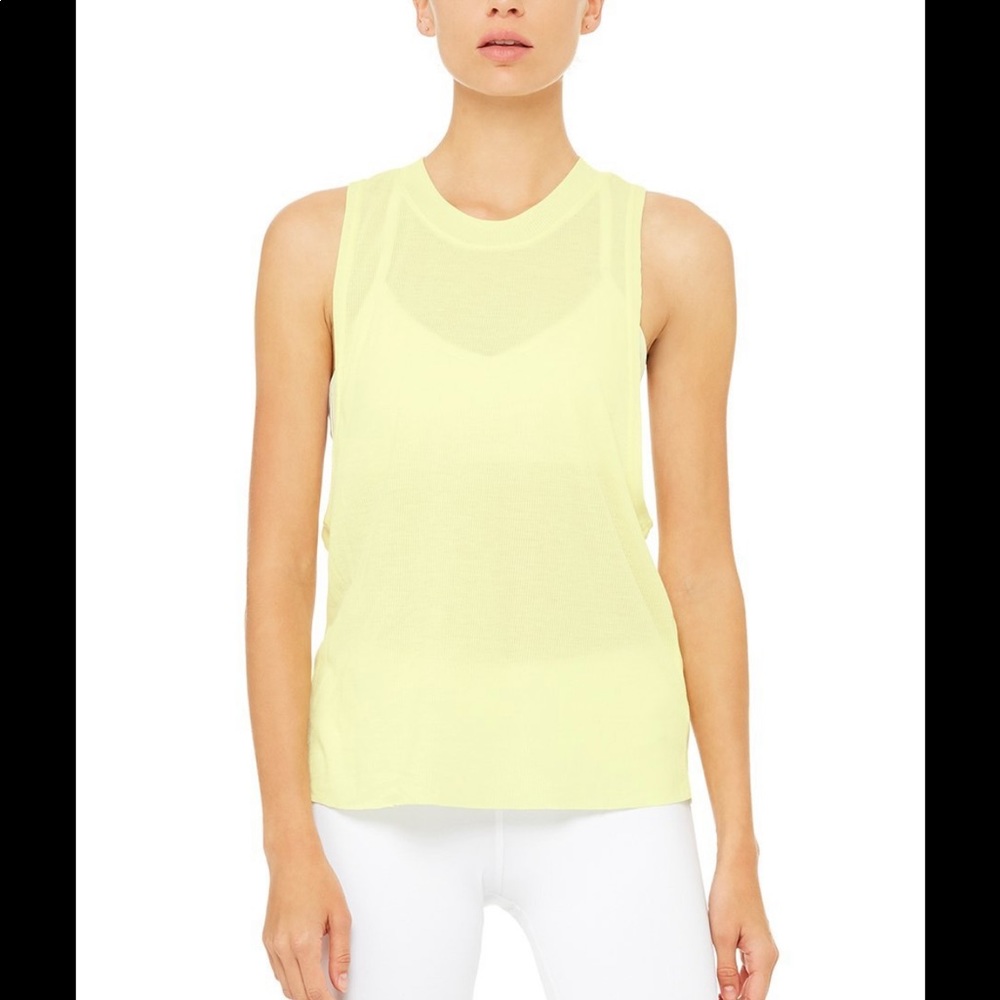 Alo Yoga Heat Wave Tank Yellow/Citrine Small